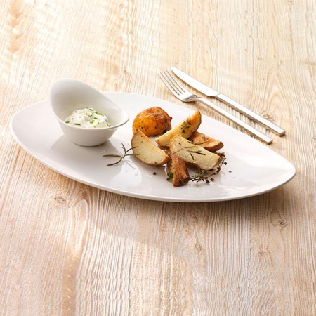 Салатник «ФриСтайл»; фарфор; 120мл; D=13,H=5,L=12.5,B=9см; белый