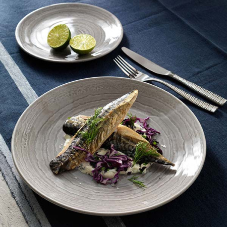 Салатник «Скейп грей»; фарфор; D=25.5см; серый