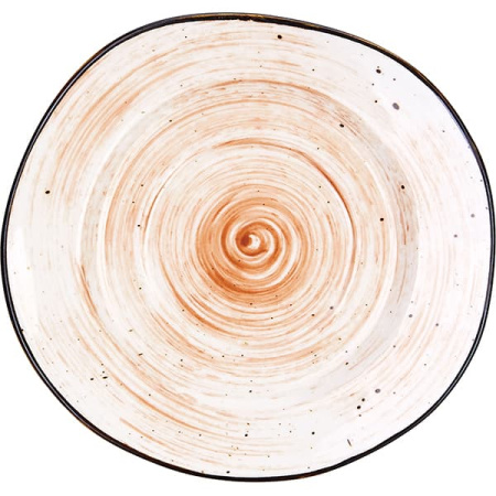 Блюдце «Пастораль»; фарфор; D=14см; оранжев.