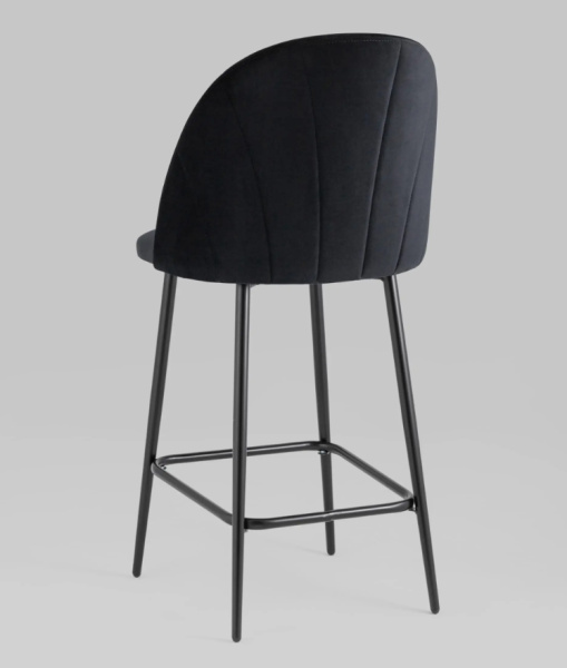 Стул полубарный Логан велюр черный