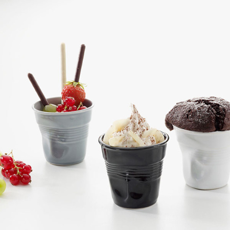 Стакан ”мятый”; фарфор; 1000мл; D=14.2,H=15см; черный