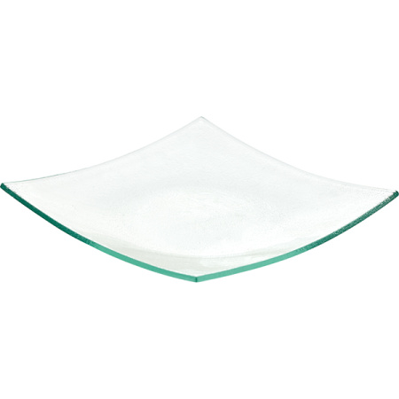 Салатник «Матиз»; стекло; 300мл; H=1.5,L=23,B=23см; прозр.,зелен.