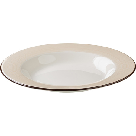 Блюдо  глубокое «Чино»; фарфор; 750мл; D=30,H=3.5см; белый,бежев.