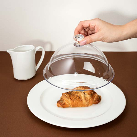 Крышка для тарелки; поликарбонат; D=20,H=11см; прозр.