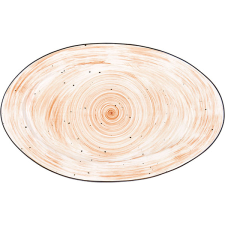 Блюдо овал. «Пастораль»; фарфор; H=2.5,L=32.5,B=20см; оранжев.