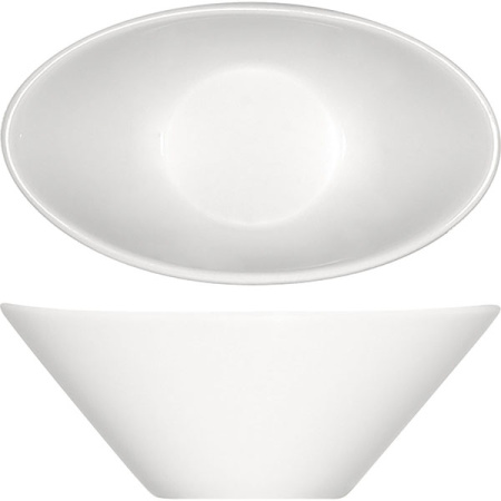 Салатник овал. «Опшенс»; фарфор; 100мл; H=4,B=6см; белый