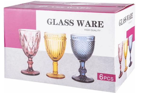 Бокал для вина Ромб 270 мл синий