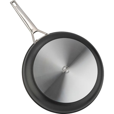 Сковорода; алюм.литой,тефлон; D=32,H=6,L=62.5см; черный