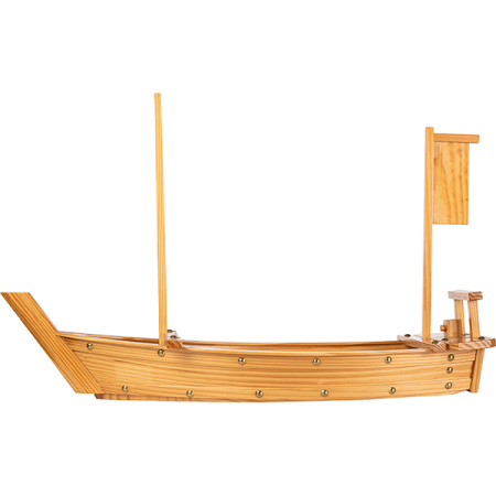 Блюдо «Корабль»; дерево,сталь; H=48.5,L=75,B=26.5см; бежев.
