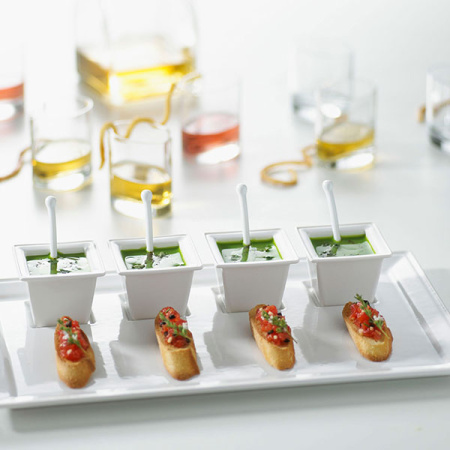 Блюдо прямоугольное «Тайм сквэа»; фарфор; H=1.5,L=26.3,B=13см; белый