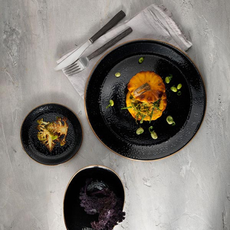 Тарелка  мелкая «Крафт лакрица»; фарфор; D=30,H=2см; черный