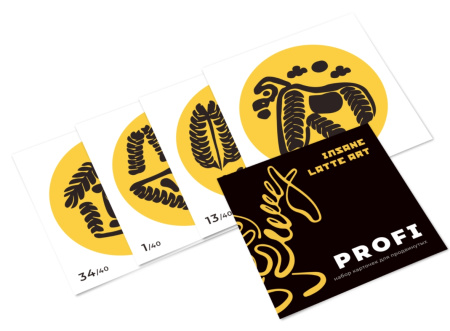 Комплект для латте-арта Insane Latte Art Fake Milk Concentrate + набор карточек PROFI