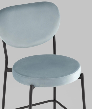 Стул полубарный Барбара NEW велюр серо-голубой