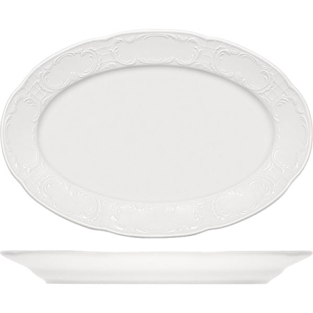 Блюдо овал. «Моцарт»; фарфор; L=32см; белый