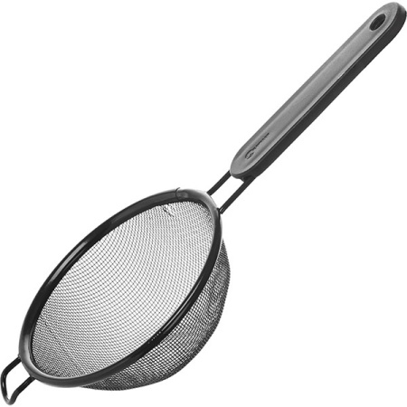 Сито с пласт.ручкой; антиприг.покр.; D=14,H=6,L=31.5см; черный