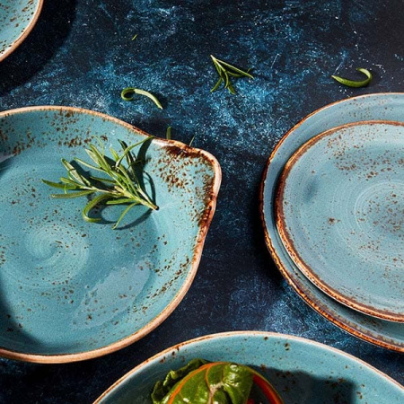 Тарелка мелкая «Крафт»; фарфор; D=20,H=2см; синий