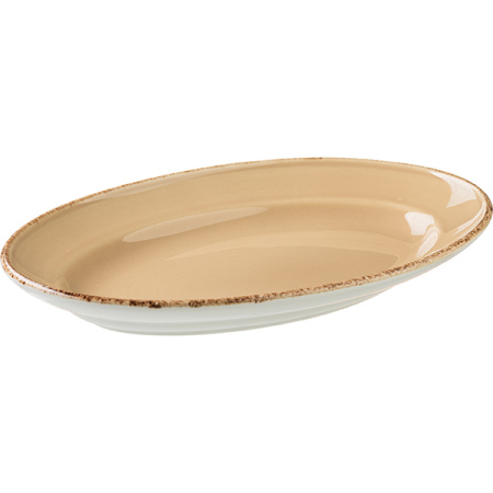Блюдо овал. «Террамеса вит»; фарфор; L=27,B=19см; бежев.
