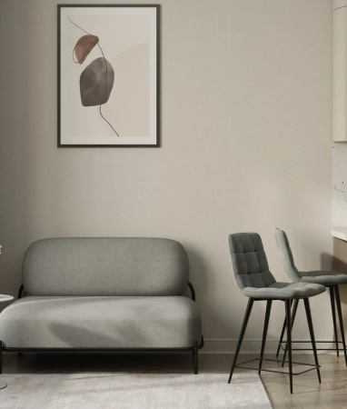 Стул полубарный Джанго велюр серый высота сиденья 60 см