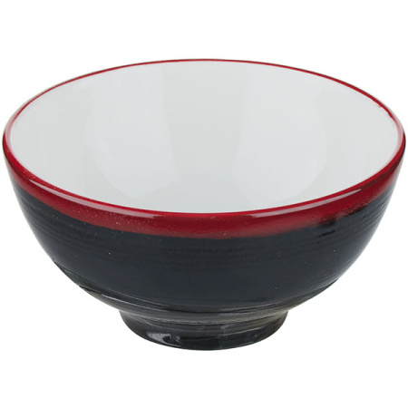 Салатник; фарфор; 255мл; D=11.2см; черный,красный