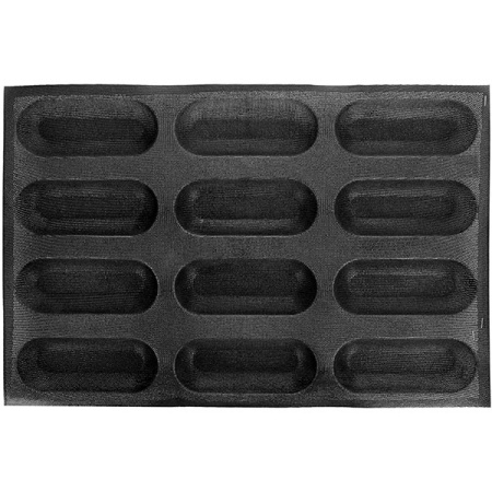 Форма конд.для выпечки багетов [12ячеек]16.9*6.4*3; силикон; L=60,B=40см; черный