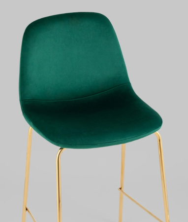 Стул полубарный Валенсия SN велюр зеленый золотые ножки