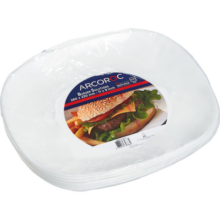 Блюдо «Бургер Солюшнс»; стекло; L=28,B=23см; белый