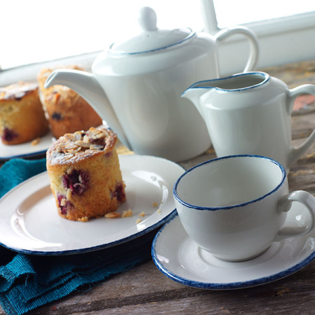 Тарелка мелкая «Блю дэппл»; фарфор; D=23,H=1.7см; белый,синий