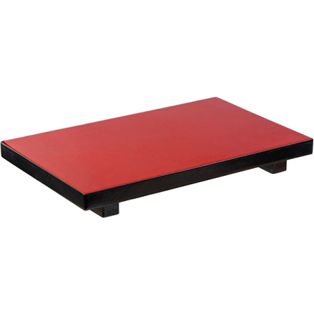 Блюдо для суши; дерево; H=3,L=24,B=15см; черный,красный