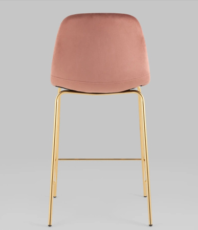 Стул полубарный Валенсия SN велюр розовый золотые ножки