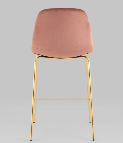 Стул полубарный Валенсия SN велюр розовый золотые ножки