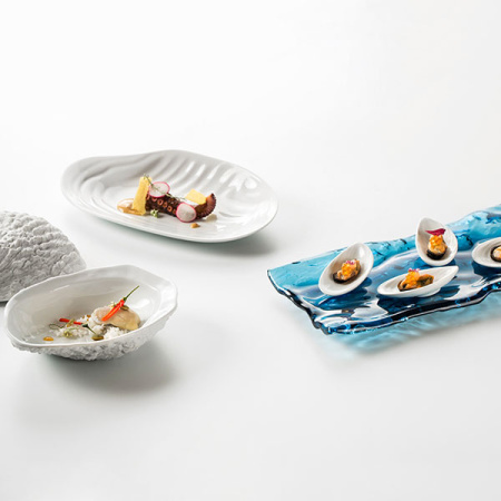 Тарелка для презентаций; фарфор; H=4,L=17,B=14см; белый,матовый