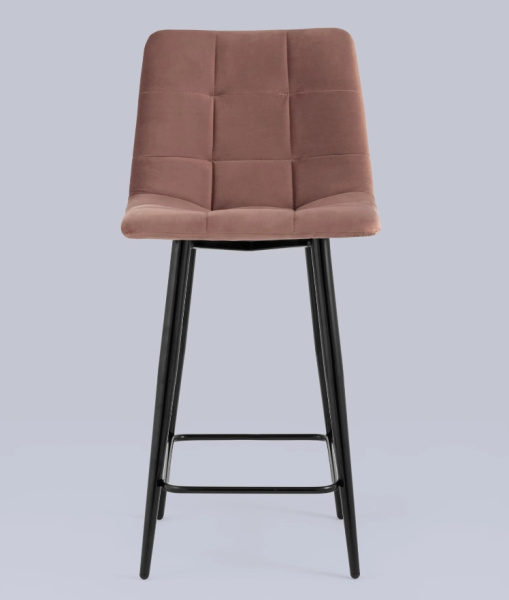 Стул полубарный Джанго велюр пыльно-розовый высота сиденья 60 см