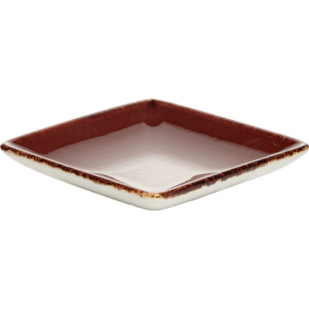 Блюдо квадр. «Террамеса мокка»; фарфор; L=10,B=10см; тем.корич.