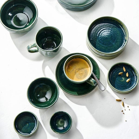 Блюдце Steelite Аврора Визувиус Бёрнт Эмералд  Д=15 В=1.7 см