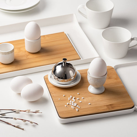 Масленка с крыш.; фарфор,сталь нерж.; D=9,H=7см; белый