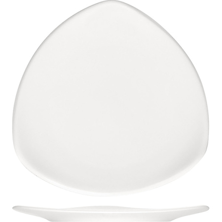 Тарелка треугольная «Опшенс»; фарфор; L=32,B=32см; белый