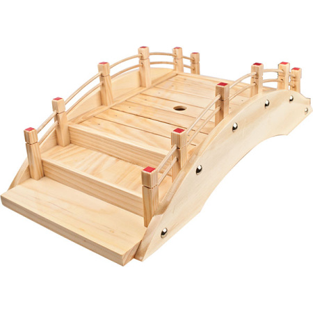 Блюдо «Мостик»; дерево,сталь; H=12.5,L=46,B=21см; бежев.