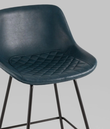 Стул полубарный Деймон экокожа тёмно-синий