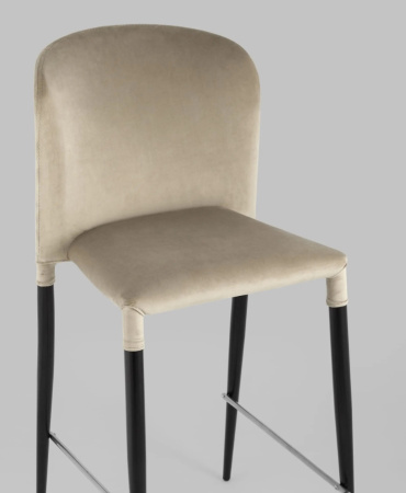 Стул полубарный Лори велюр бежевый