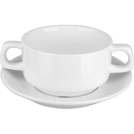 Пара бульонная «Кунстверк»; фарфор; 300мл; D=10.5,H=6см; белый