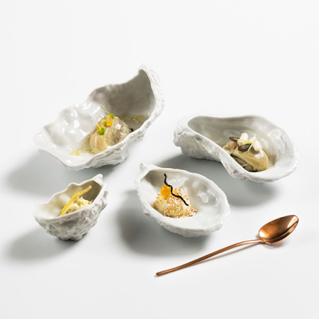 Тарелка для презентаций «Медитер»; фарфор; H=5.3,L=16,B=8.8см; белый,матовый