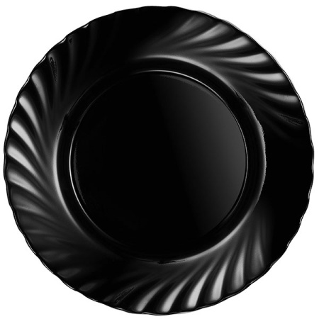 Тарелка «Трианон»; стекло; D=24.5,H=2см; черный