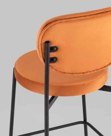 Стул полубарный Барбара NEW велюр терракотовый