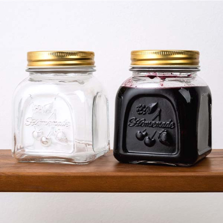Банка с крышкой «Хоммэйд»; стекло,металл; 500мл; прозр.,металлич.