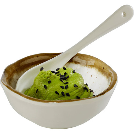 Салатник; пластик; 70мл; D=8,H=3см; белый,коричнев.