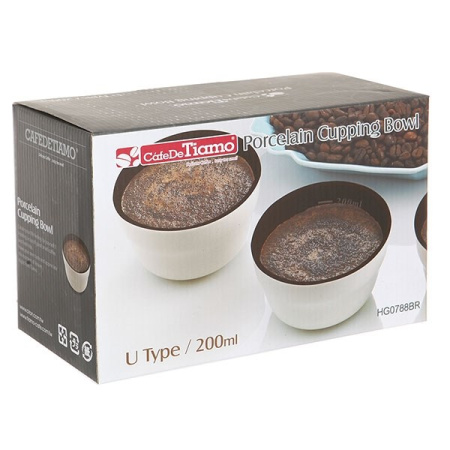 Чашки для каппинга 200 мл, 6 штук, керамическая, коричневая