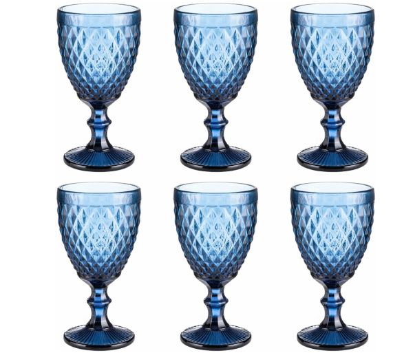 Бокал для вина Ромб 270 мл синий