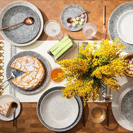 Тарелка мелкая «Ин Блэк»; фарфор; D=25.3см; белый,черный