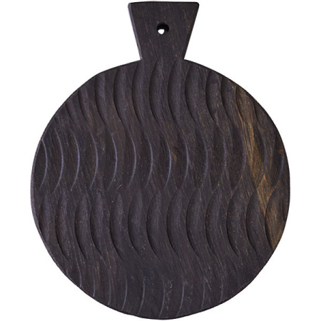Доска для подачи круглая с ручкой (5см) Д=24см дуб (04090723)
