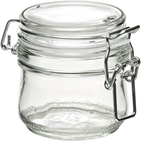 Банка для сыпучих продуктов ,стекло; силикон,металл; 250мл; прозр.
